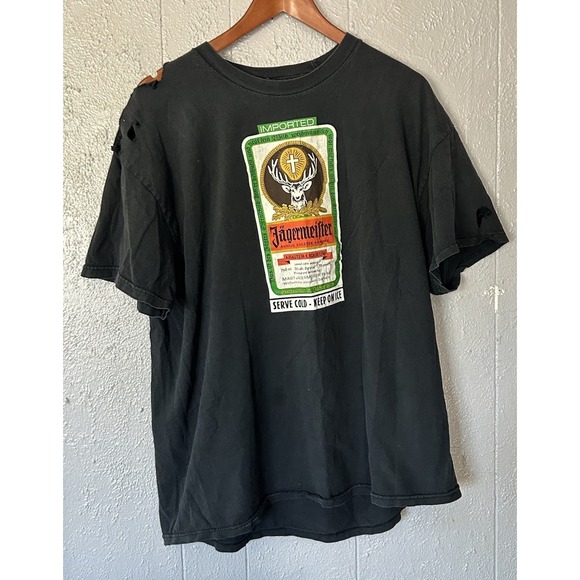 Men's Jagermeister Distressed Slightly Stoopid MySpace Black Vintage T-Shirt